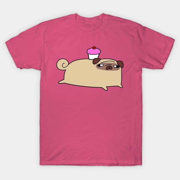 Pug and Cupcake T-Shirt by saradaboru